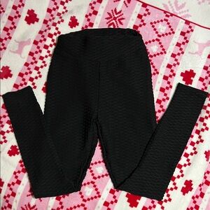 Black Textured Women’s Leggings
